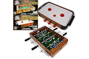 Matty's Toy Stop Deluxe 20" Wooden Table Top Foosball and Air Hockey...