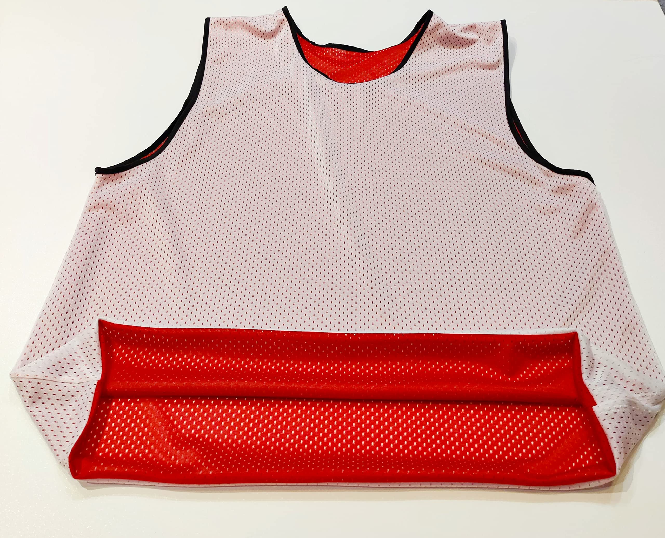 6X Petos Respirable de Fútbol - Juego de 6 Piezas - Camisetas de Dos Caras de Malla Abierta y Ligera, Chaleco De Entrenamiento T-Shirt Ejecutar Unisex Sport S M L XL