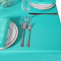 Vista 244 de Rectangle Tablecloth 90x132 inch Washable Polyester Fabric Table Cloth for Wedding Party Dining Banquet Decoration（90x132, Turquoise）