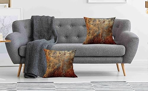 Miniatura 4 de Emvency - Juego de 2 fundas de cojín, color azul y beige