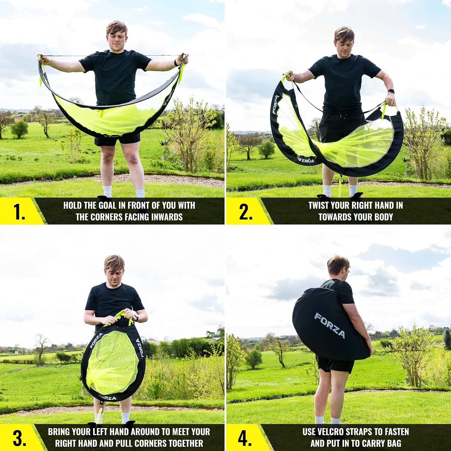 FORZA Flash Pop-Up Pro Soccer Nets | Portable Backyard Training Equipment [2.5ft, 4ft & 6ft Goals]