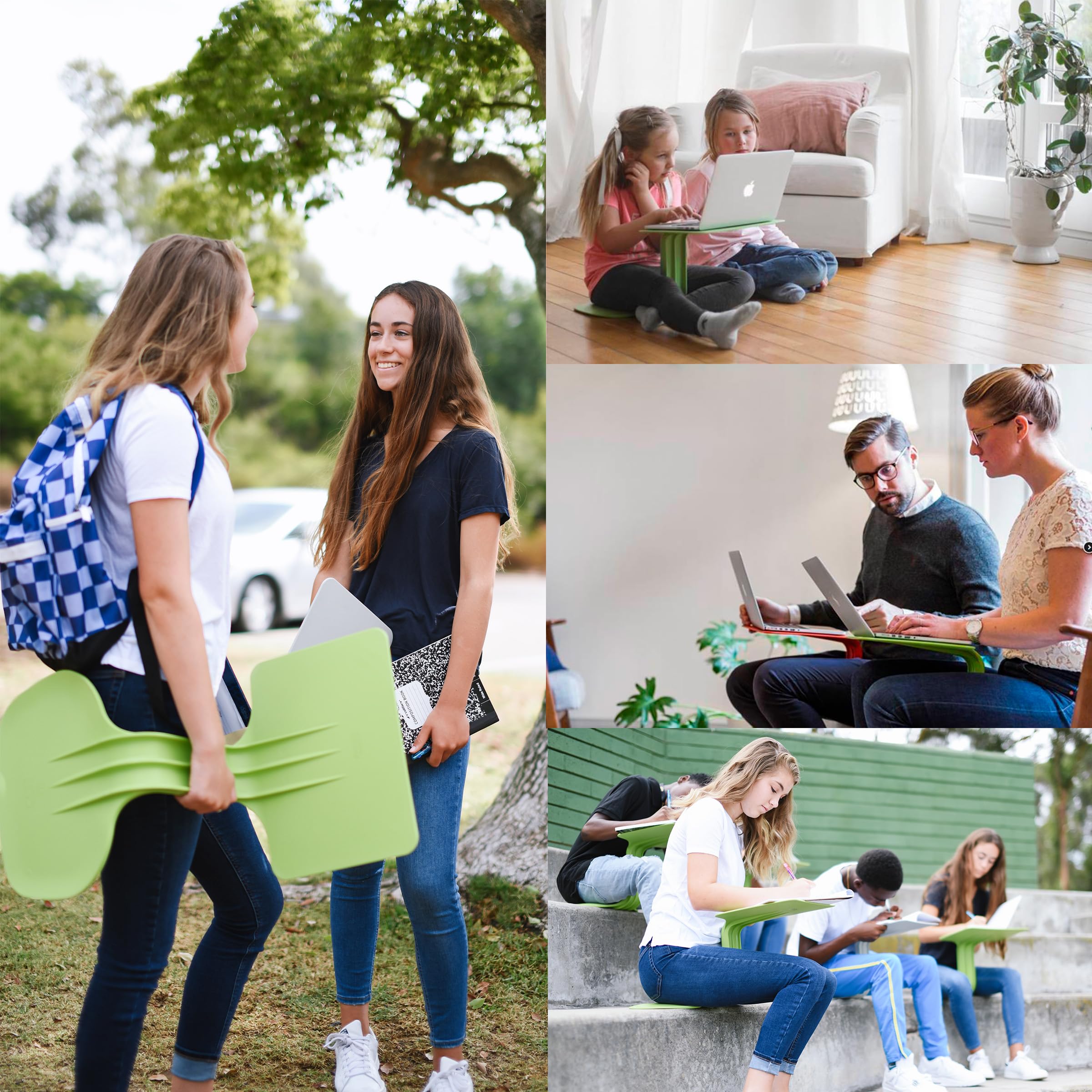Lot de 2 ensembles de table et chaise pour enfant - table de bureau, support portable