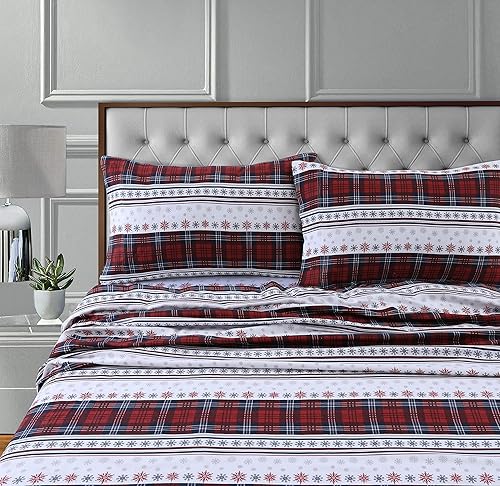 Miniatura 24 de Tribeca Living Sábanas de franela tamaño individual, bolsillo profundo, 100% algodón, 170 GSM, bolsillo extra profundo de 24 pulgadas, juego de