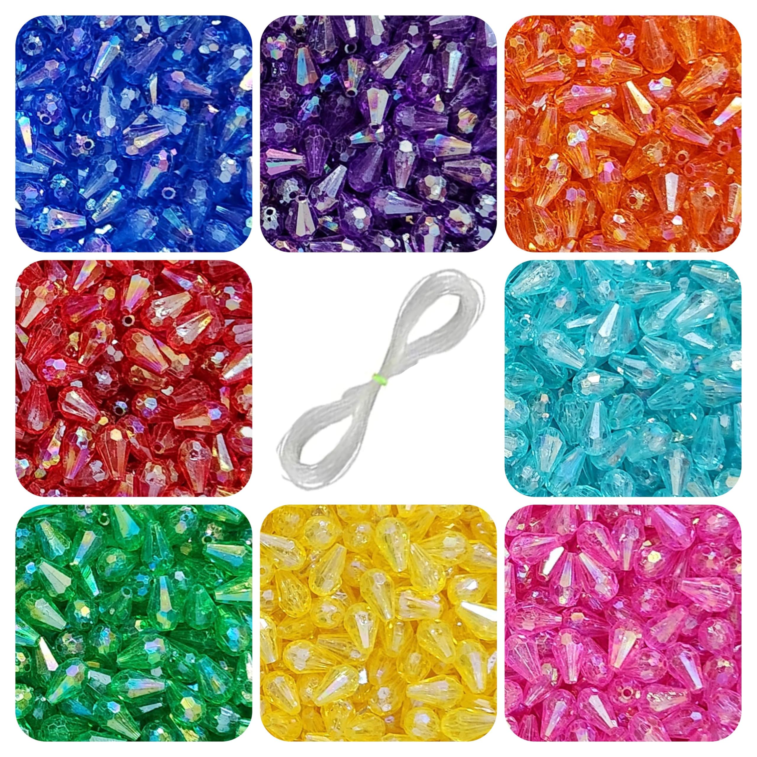 REGLET 920 Pcs Multicolour Drop Crystal Beads for Jewellery Making Kit, Beads for Bracelet Making Kit, Beading, Beadwork, Crafting, Embroidery, DIY Bead Craft – 12mm*8mm, 240g-image-22