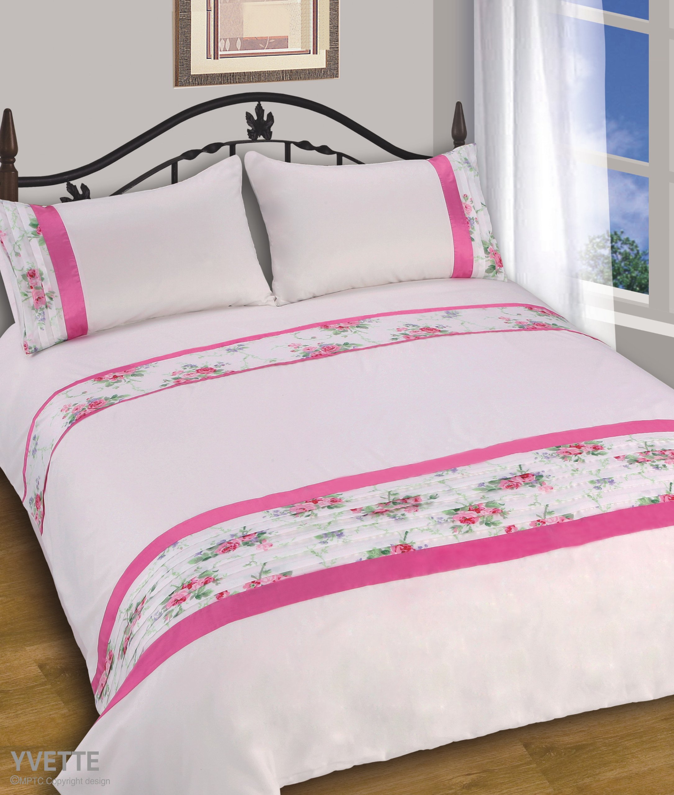 Intimates Vintage-Inspired Floral Bedding Set With Applique DesignShabby Chic Duvet Cover & Pillowcase SetWrinkle-ResistantMulti from B&Q