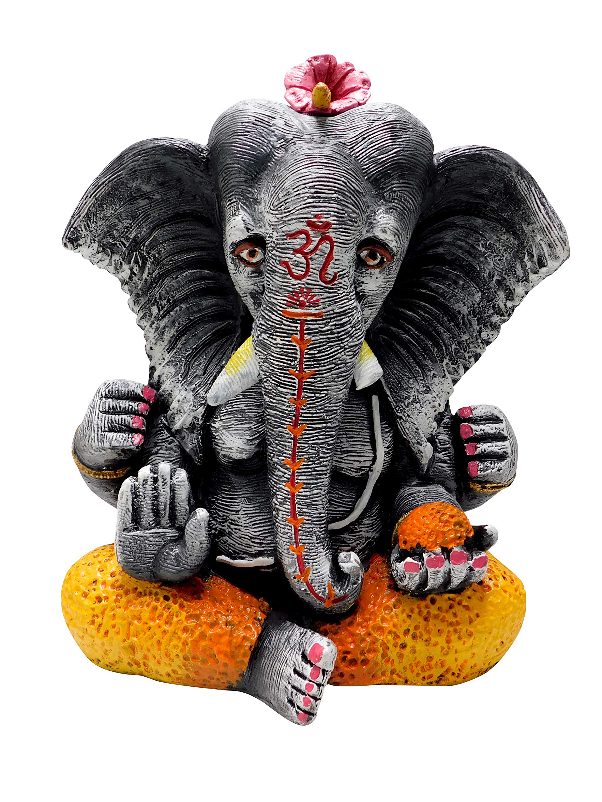 Vinayakmoorti Marble Ganesh Murti Sitting Ganesh Murti Ganesh Ji with Big Ear Home Pooja Temple Car Dashbord Ganesh Idol Marble Ganesha Statue