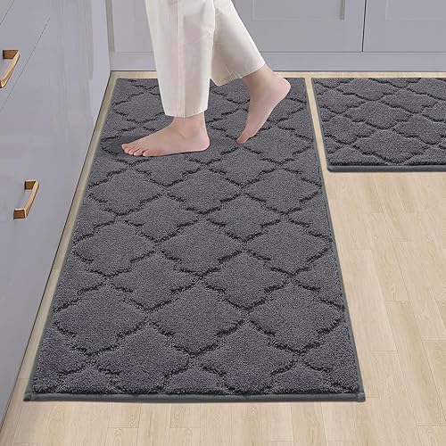 Miniatura 55 de COSY HOMEER Tapetes suaves de cocina para el frente del fregadero, alfombras súper absorbentes y tapete antideslizante de 20 x 59 pulgadas, lavable