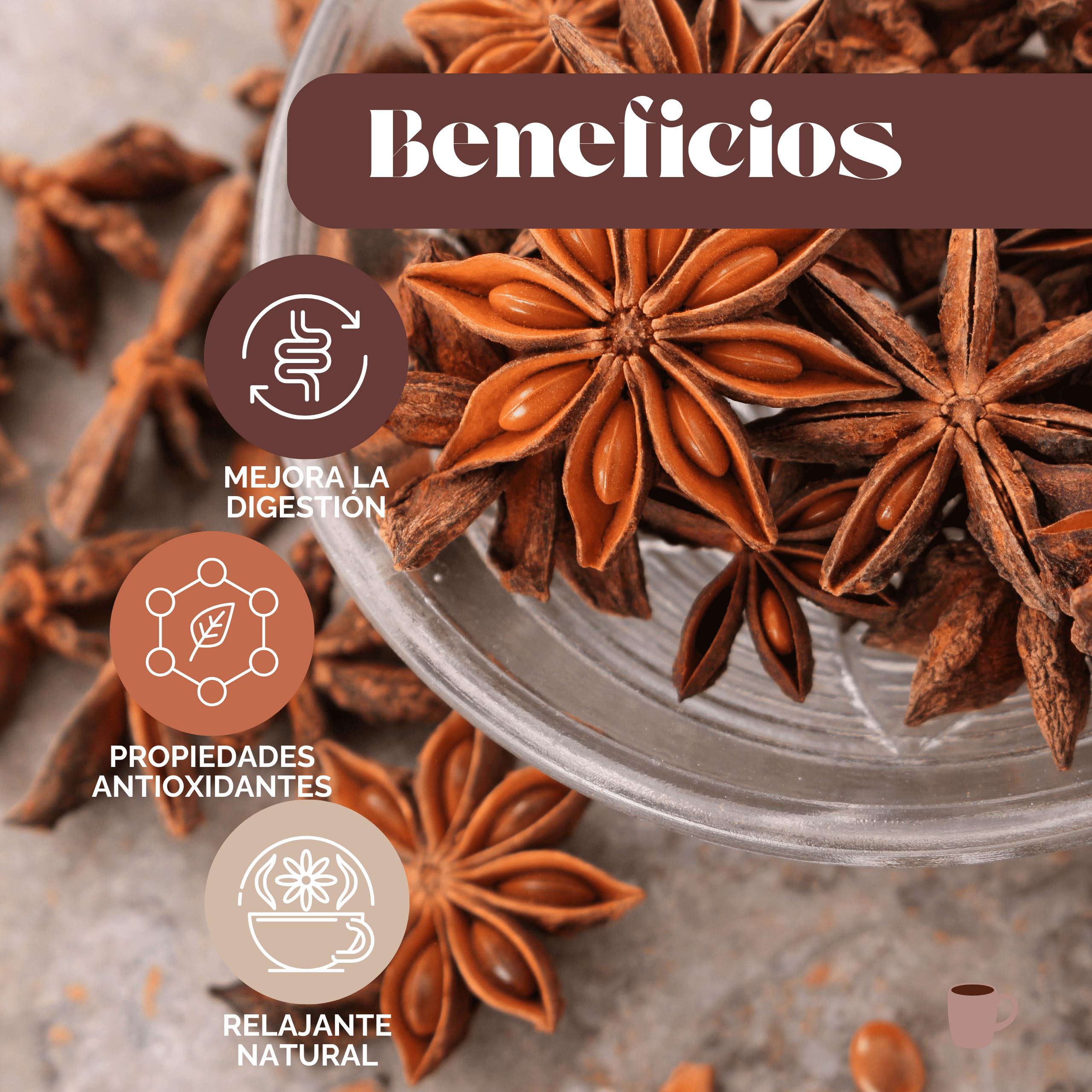 Anís Estrellado Entero 1kg – Para Infusiones, Especias, Postres o Tés Aromáticos – Suave Aroma Dulce y Ligeramente Picante - Natural y a Granel – Múltiples Usos: Decoración, Velas DIY, Jabones