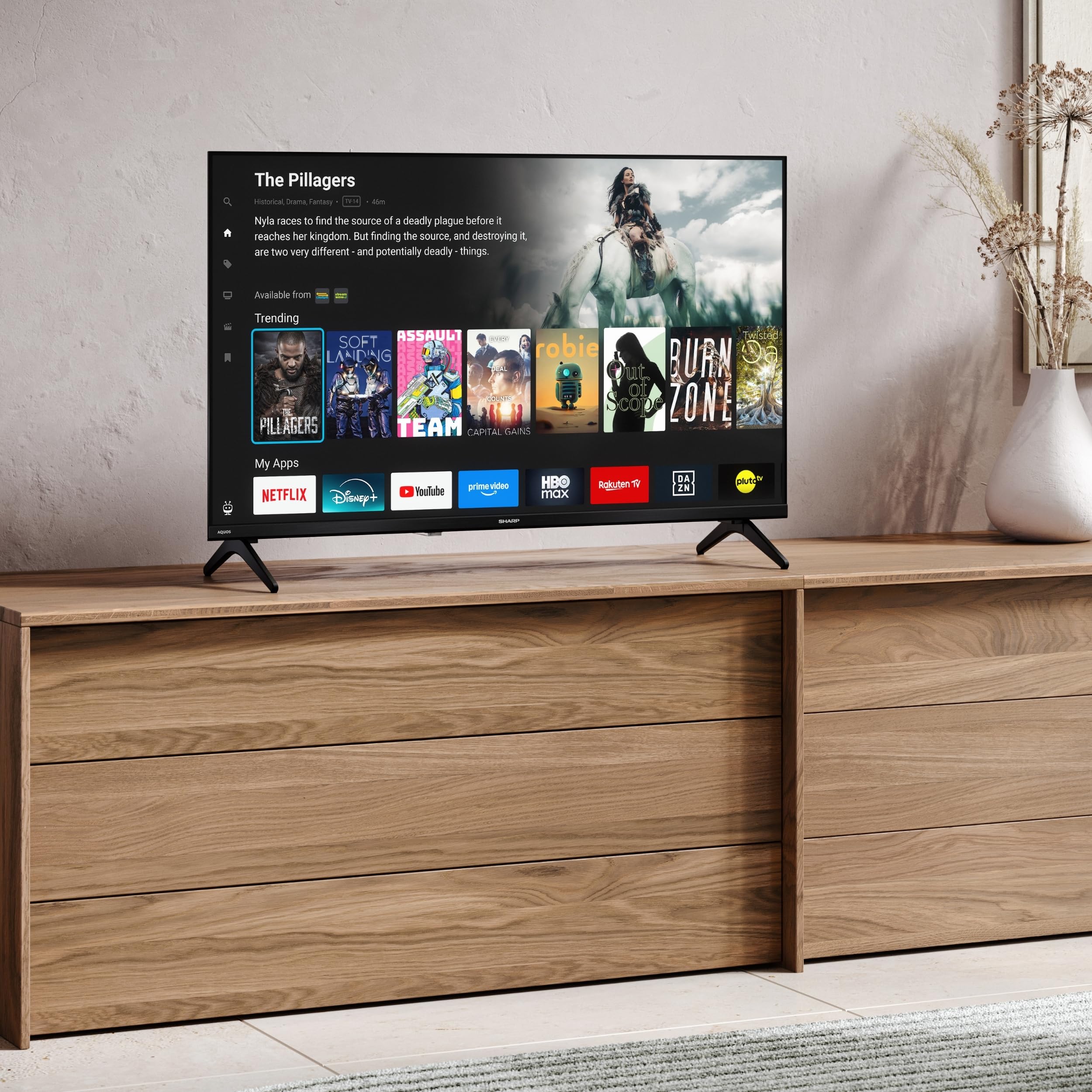 Sharp Televisor Smart TV Powered by TiVo de 24 pulgadas, HDR TV con resolución HD y triple sintonizador, TV LED 24HE2745E (2026)