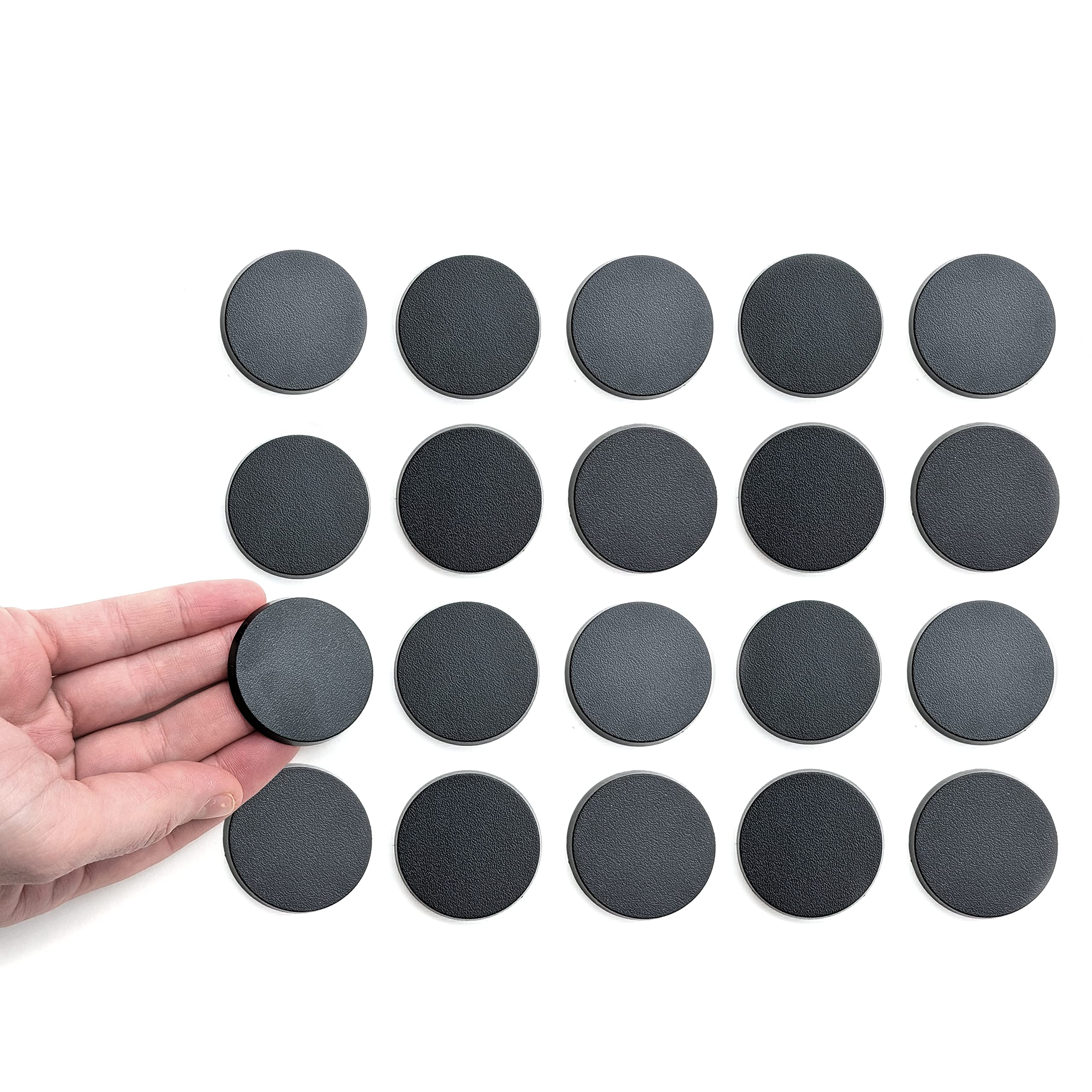 Stonehaven Miniatures 20PK - Blank Miniature Bases, 40mm Diameter - Designed for 28mm Scale Tabletop War Game Miniatures - Plastic, Black