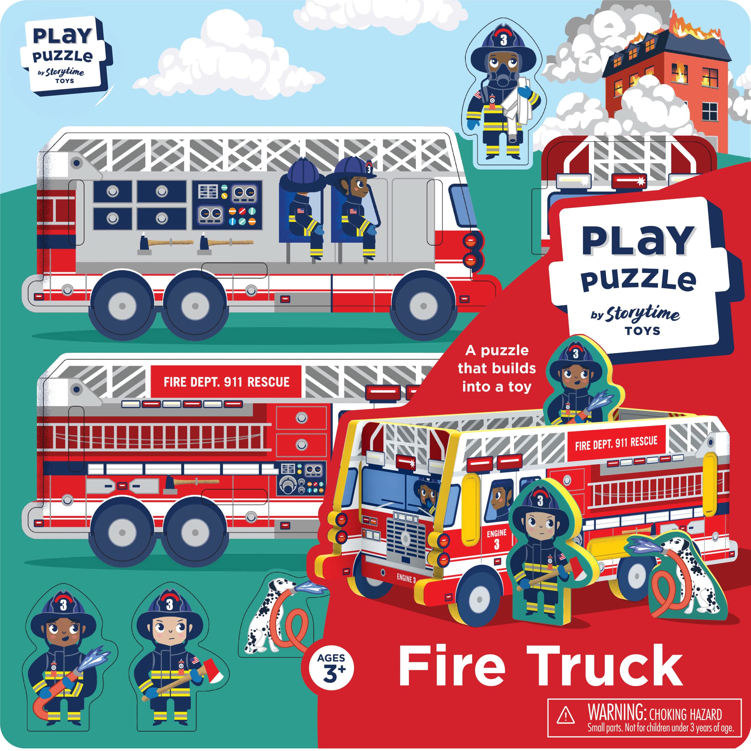 Fire Truck Puzzle for Kids | 9 Piece Puzzles for Kids Ages 3-5 | EVA Foam Puzzle fire Truck Toys for 3+ Year Old Boys and Girls | Preschool Puzzle Travel Toys for Kids