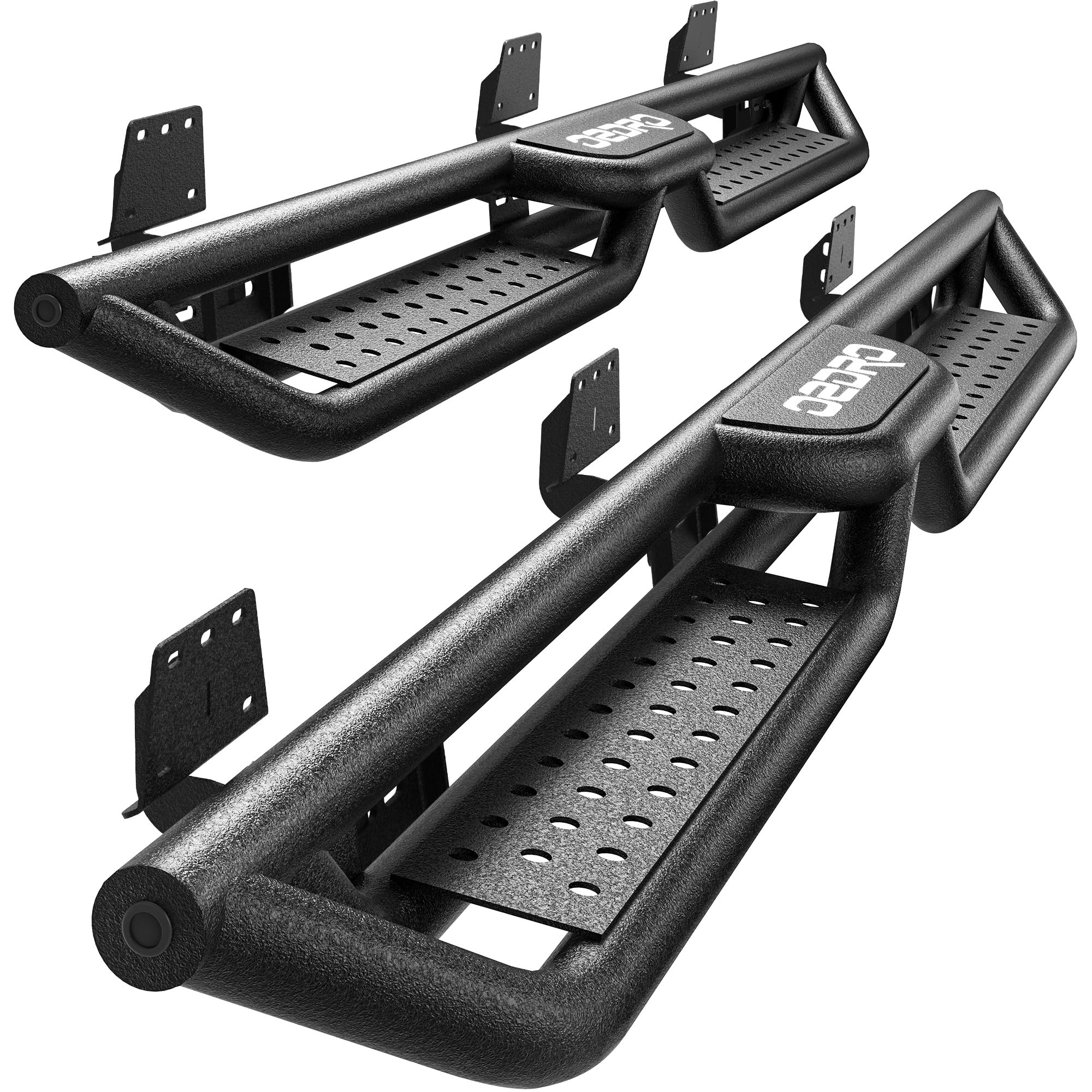 OEDRO 6 Inch Running Boards Compatible with 2019-2025 Dodge Ram 1500 Quad Cab New Body, Bolt-on Side Steps Steel Nerf Bar, Two Stairs Design