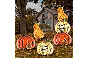 LED Thanksgiving Pumpkin Yard Sign Set - The Epitome of Festive Outdoor Decor Fall