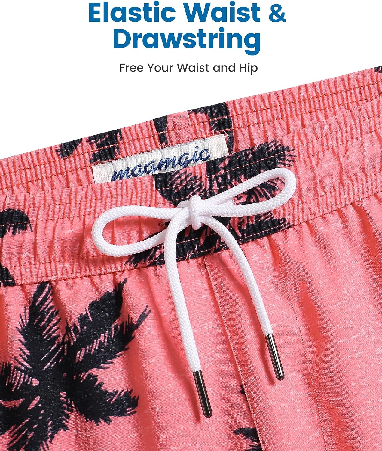 maamgic Mens Swim Trunks with Compression Liner Short Stretch Mens Bathing Suit Quick Dry Swimming Trunks Swimsuit