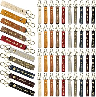 50 Pcs Christian Key Chain Leather Religious Keychain Inspirational Bible Key Chains Bulk Verse Quote Keychains Gifts