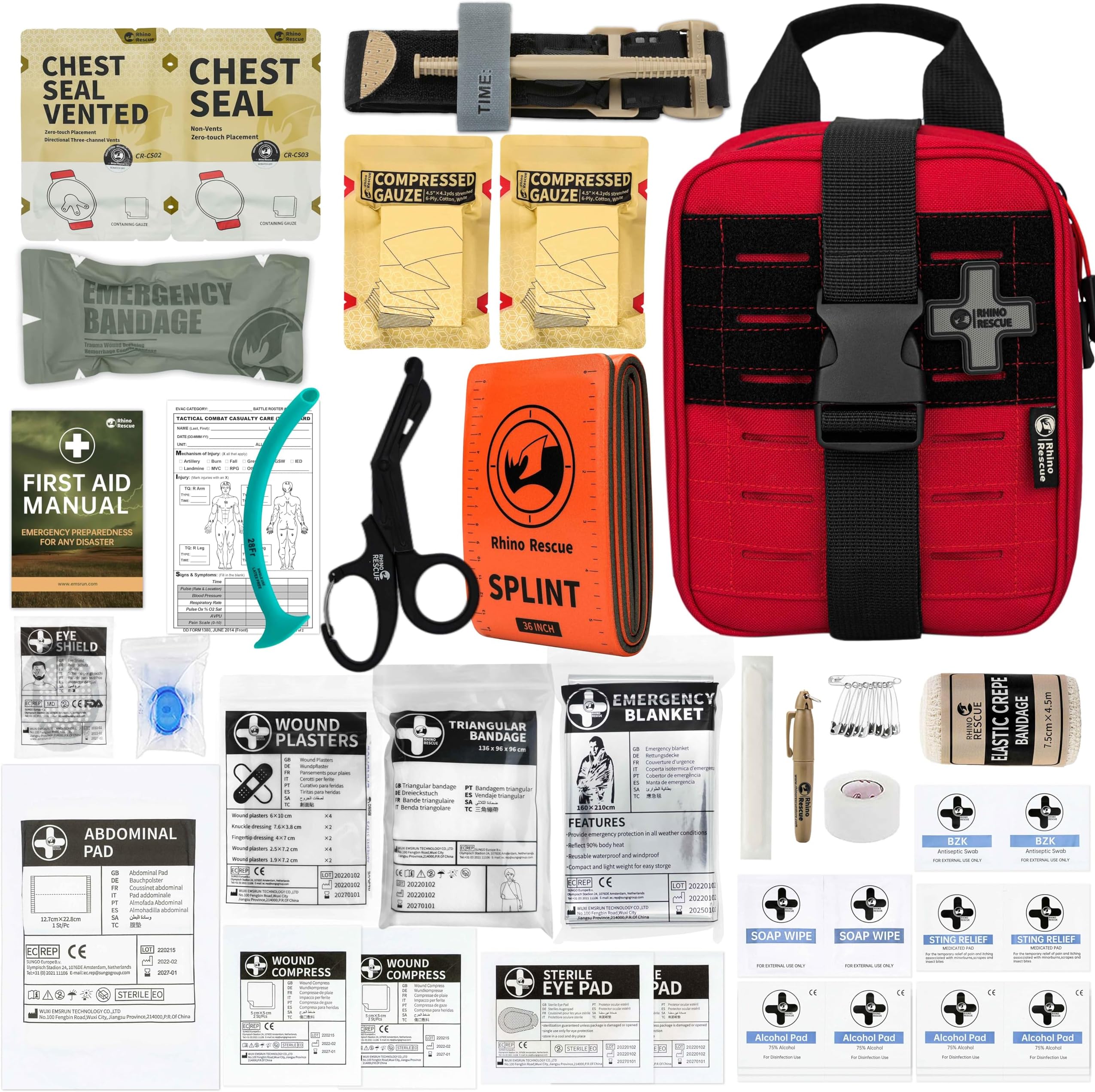 โ First Aid Kit, Molle IFAK Medical Pouch for Tactical, Car, Camping, Travel, Hiking, Red