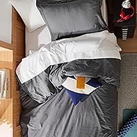 Vista 311 de Bedsure Juego de funda de edredón, tamaño individual, suave y prelavado, blanco, 2 piezas, 1 funda de edredón de 68 x 90 pulgadas, cierre