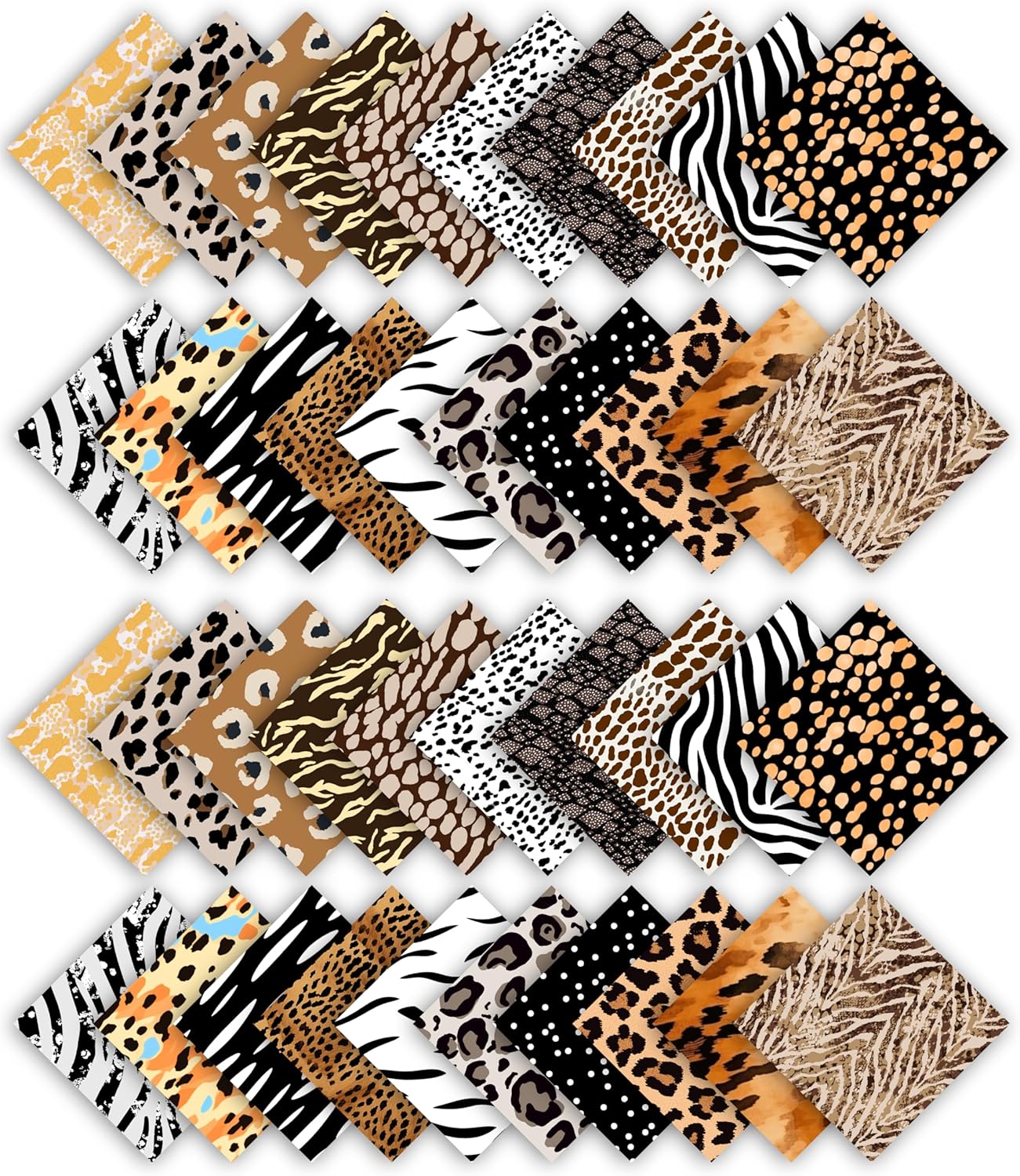 Soimoi Animal Skin Print Precut 10-inch Cotton Fabric Quilting Squares Charm Pack DIY Patchwork Sewing Craft- Rose Pink