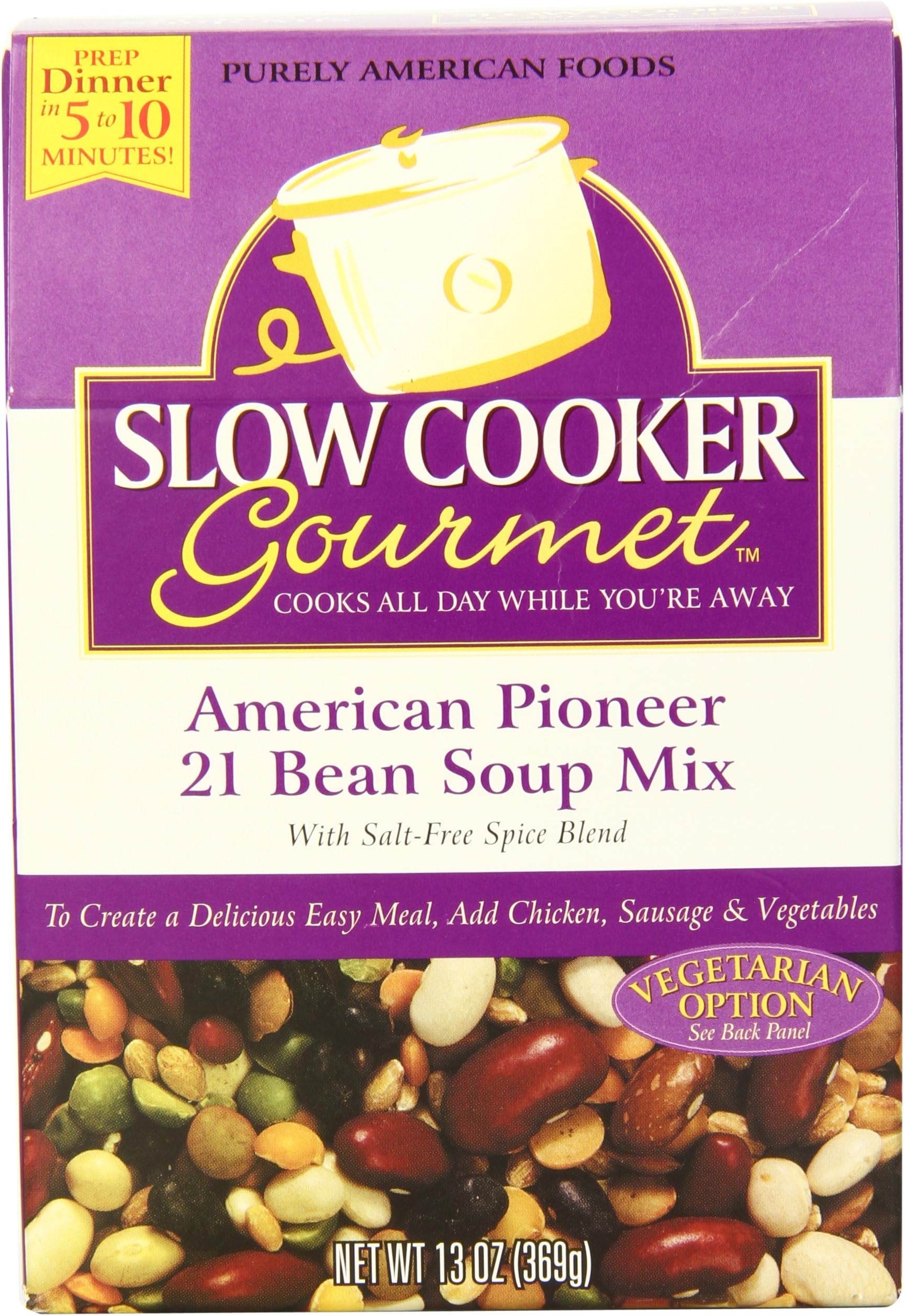 Slow Cooker Gourmet American Pioneer Soup Mix, 21 Bean, 13 Ounce