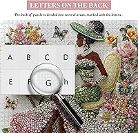 Vista 5 de PICKFORU - Rompecabezas elegante de 1000 piezas para adultos, rompecabezas de musa floral con cuentas, mesa de té de jardín de flores, rompecabezas