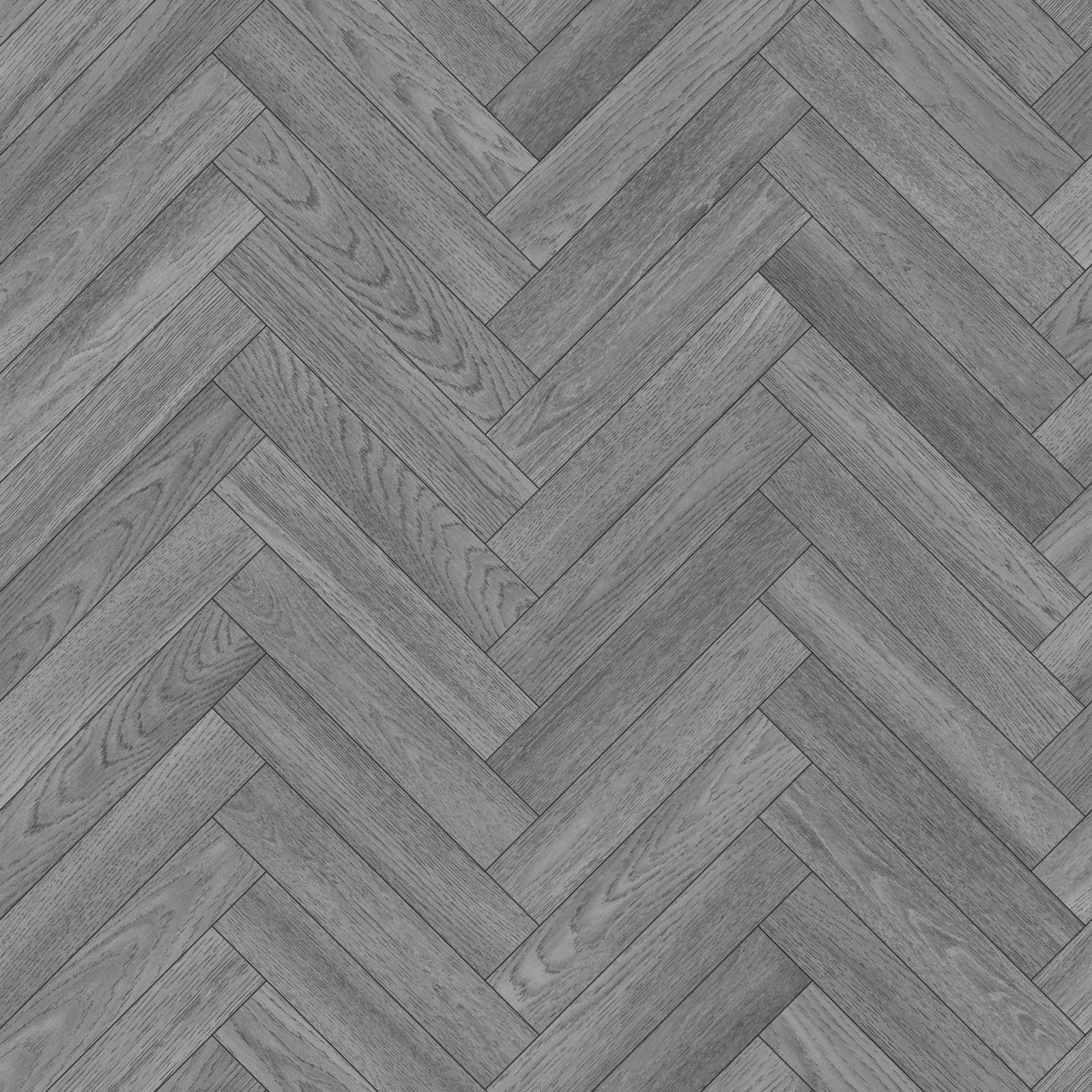 Dark Grey Herringbone Siren Vinyl Flooring 4mm Thick Durable Felt Backed Lino Kitchen Bathroom (2m x 3m)