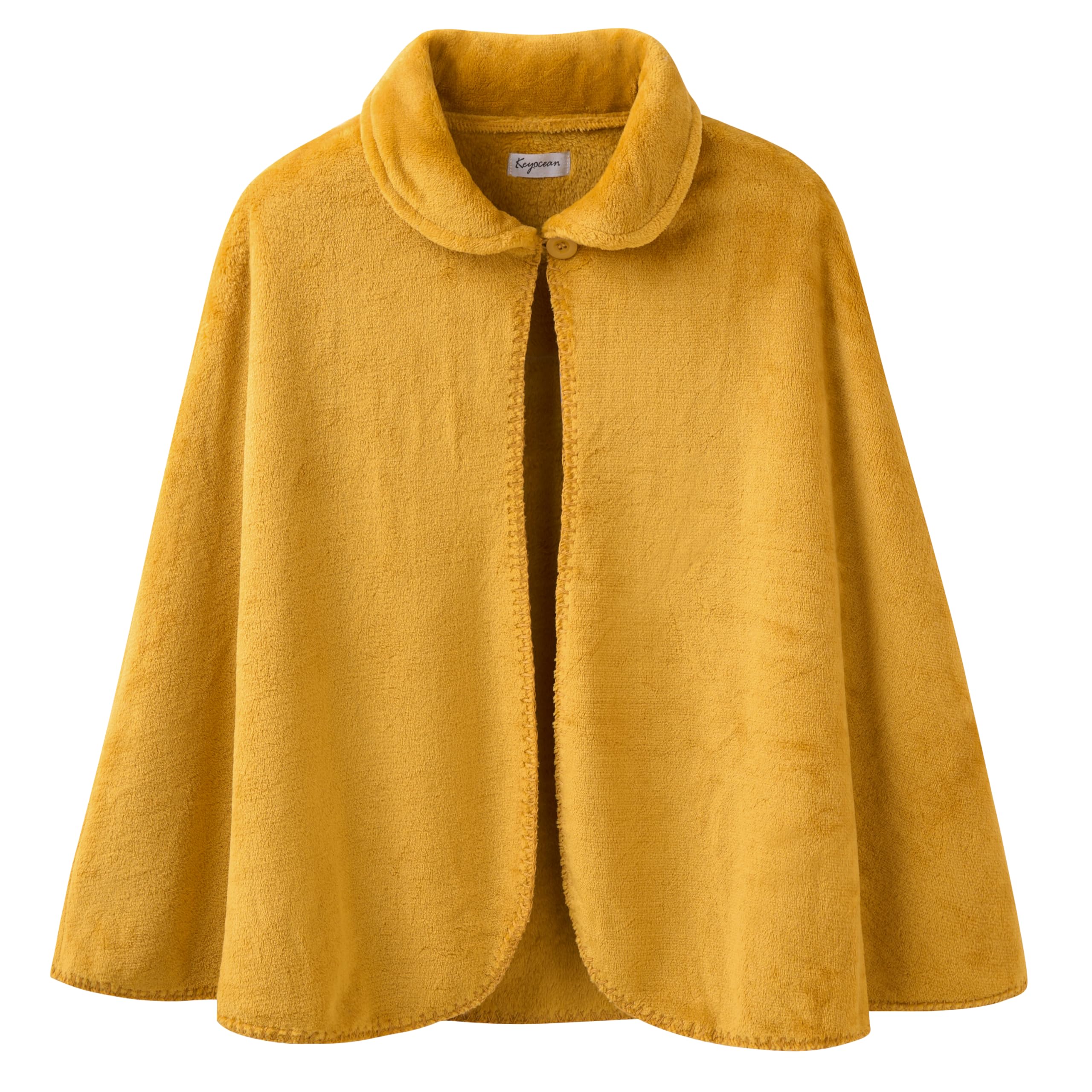 Keyocean Women Cape for Sleep, Easy On Cozy Fleece Bed Jacket Blanket