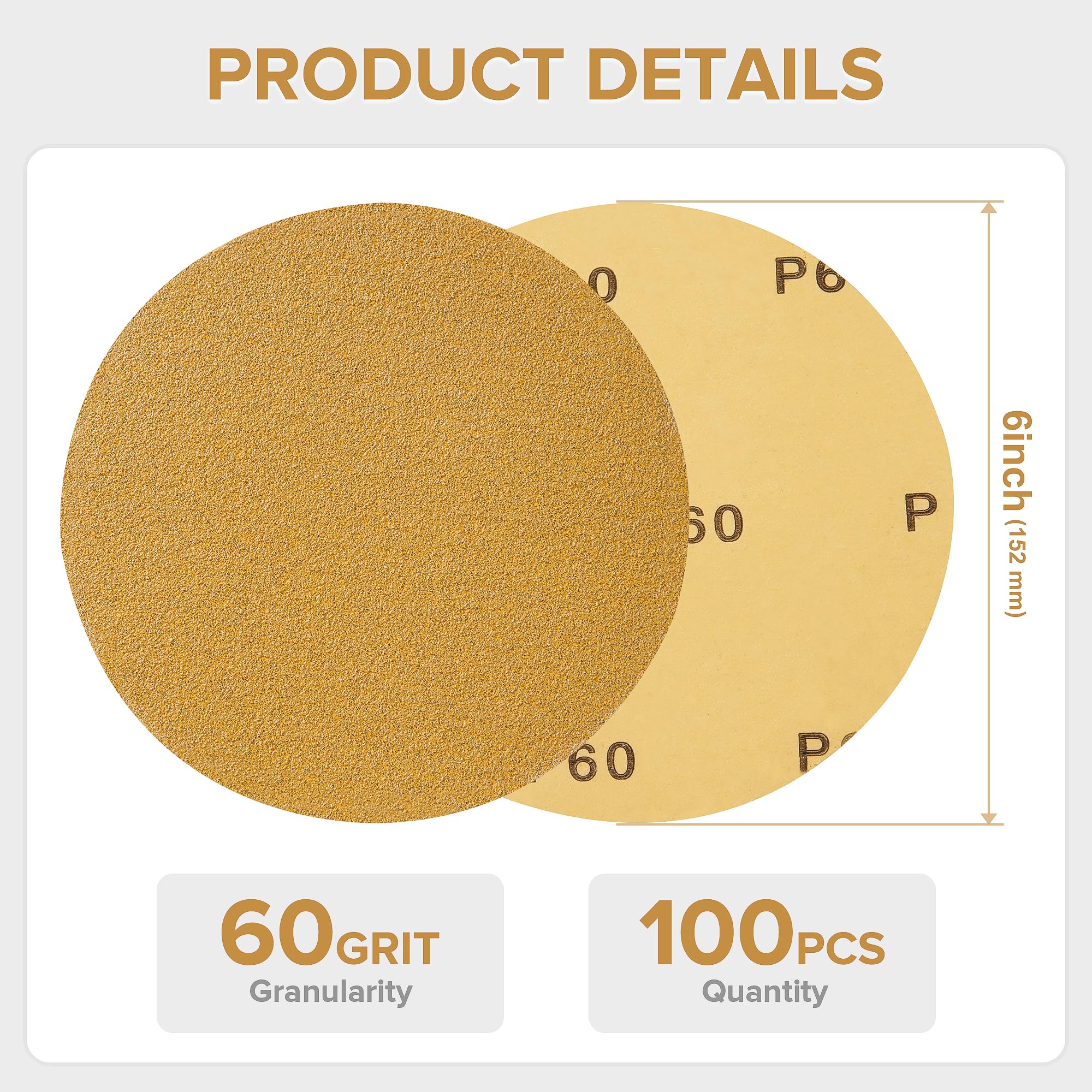 6 Inch PSA Sanding Discs - 320 Grit -3