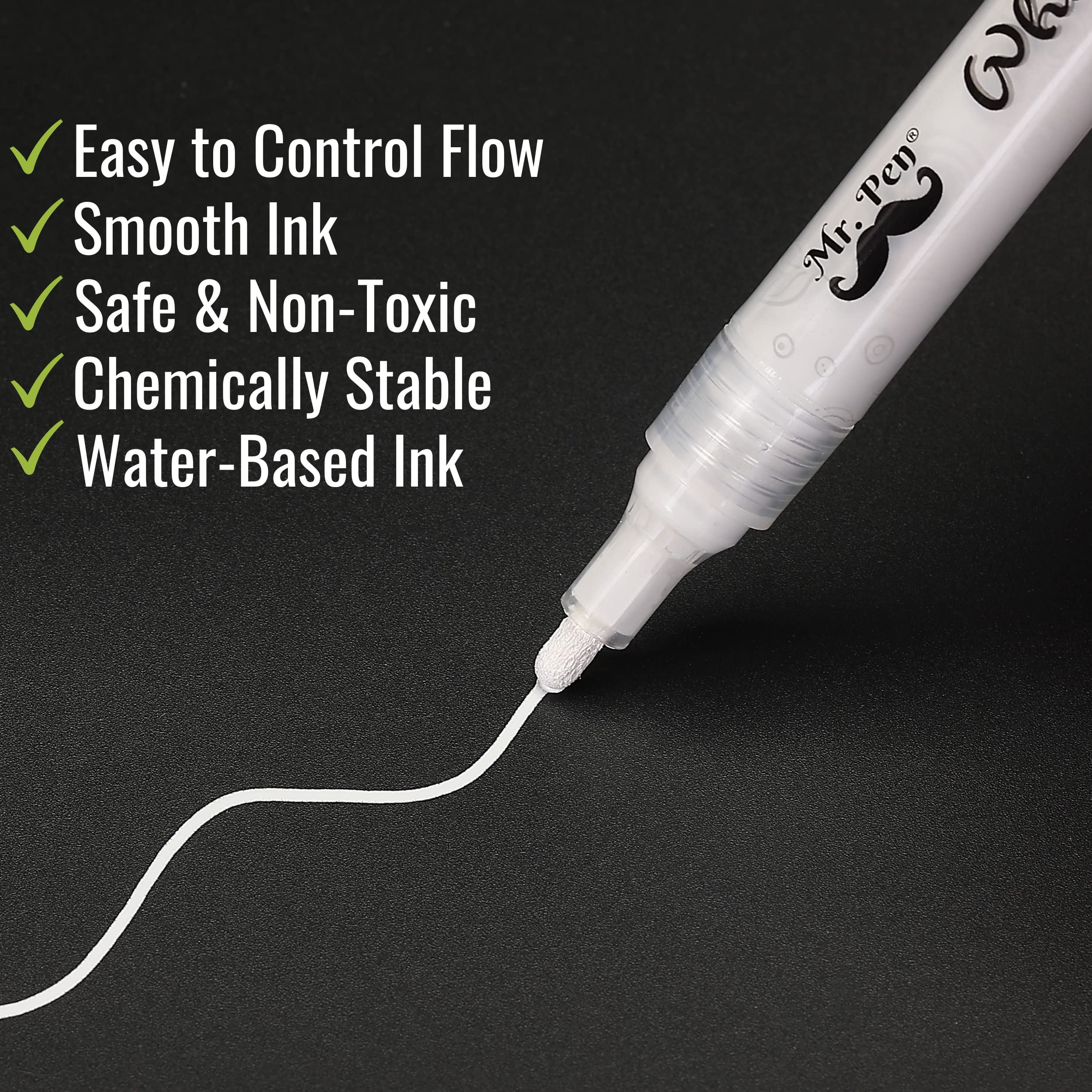 Buy Mr. Pen White Paint Pen, 6 Pack, WaterBased, Acrylic Paint Marker, White Paint Marker