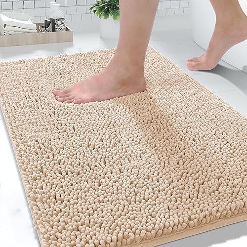 Miniatura 1 de Yimobra Tapetes de baño lavables, de felpilla súper suave y absorbente, para suelo y alfombra, de secado rápido, antideslizante, para bañera y