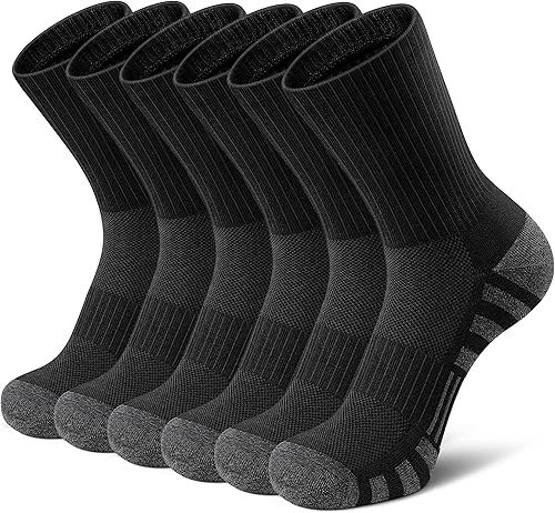 Airacker Calcetines atléticos deportivos para correr, calcetines de pantorrilla, acolchados y transpirables, para hombres y mujeres (6 pares)
