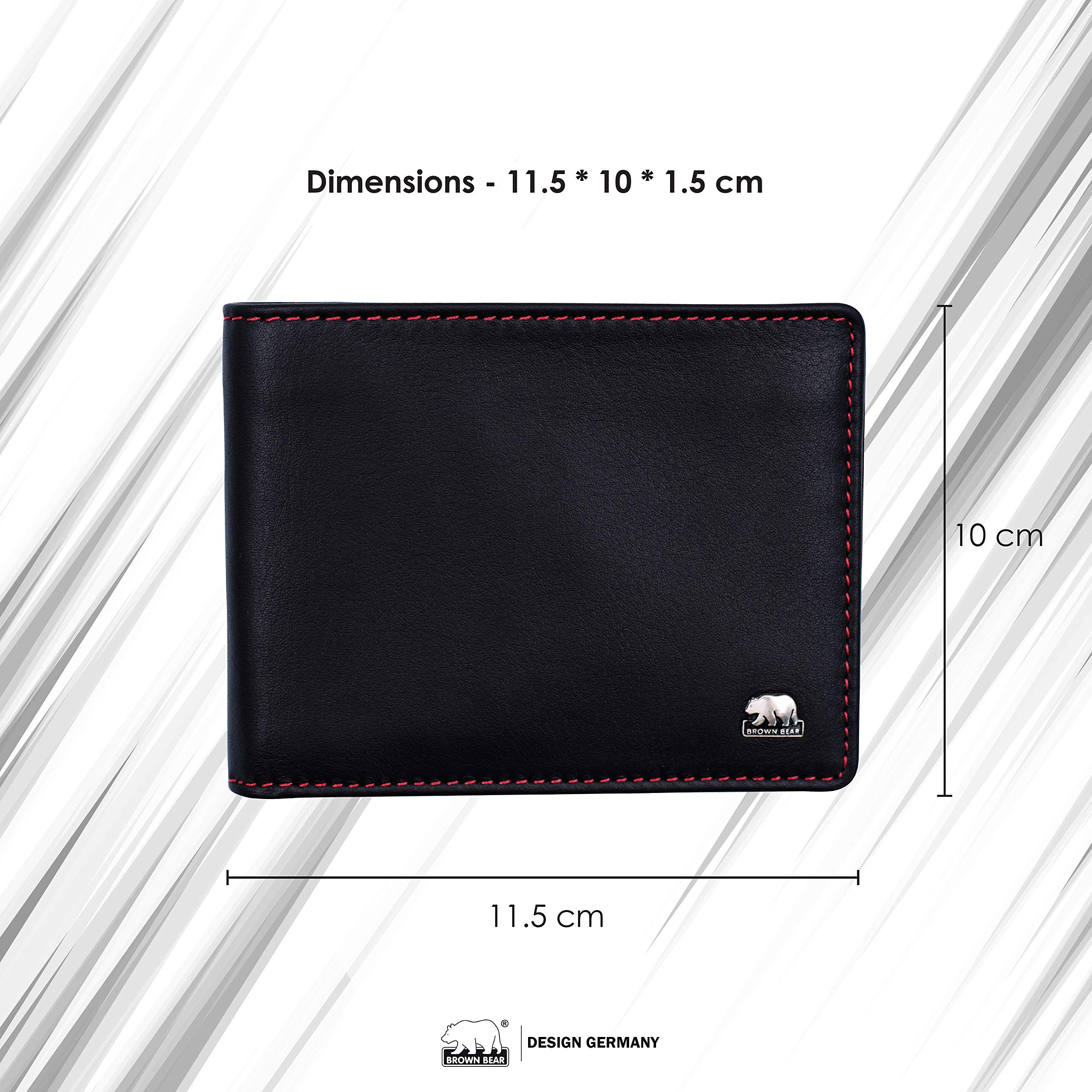 BROWN BEAR Men's RFID Blocking Wallet - Slim Nappa Leather Purse With Card Pockets - View #5