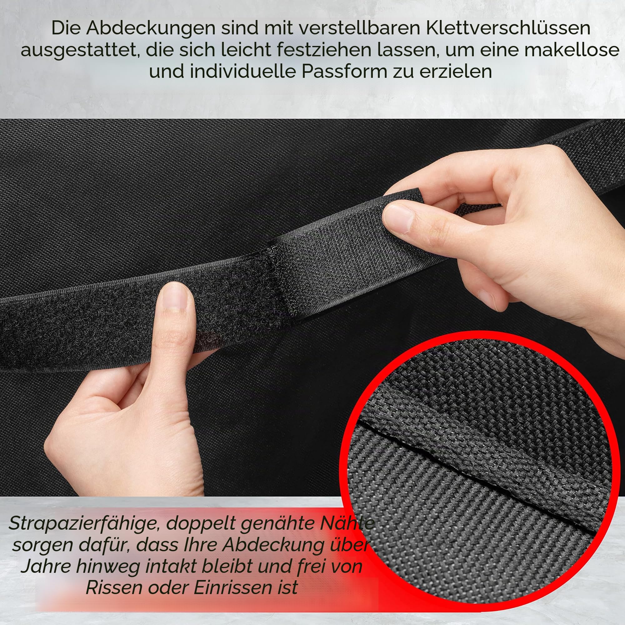 GrillTough Hochleistungs-Grillabdeckung für Außengrills – Wasserdicht, wetterbeständig, UV- und lichtbeständig mit verstellbaren Riemen – Gasgrillabdeckung für Weber, Charbroil (152L x 71W x 112H cm)