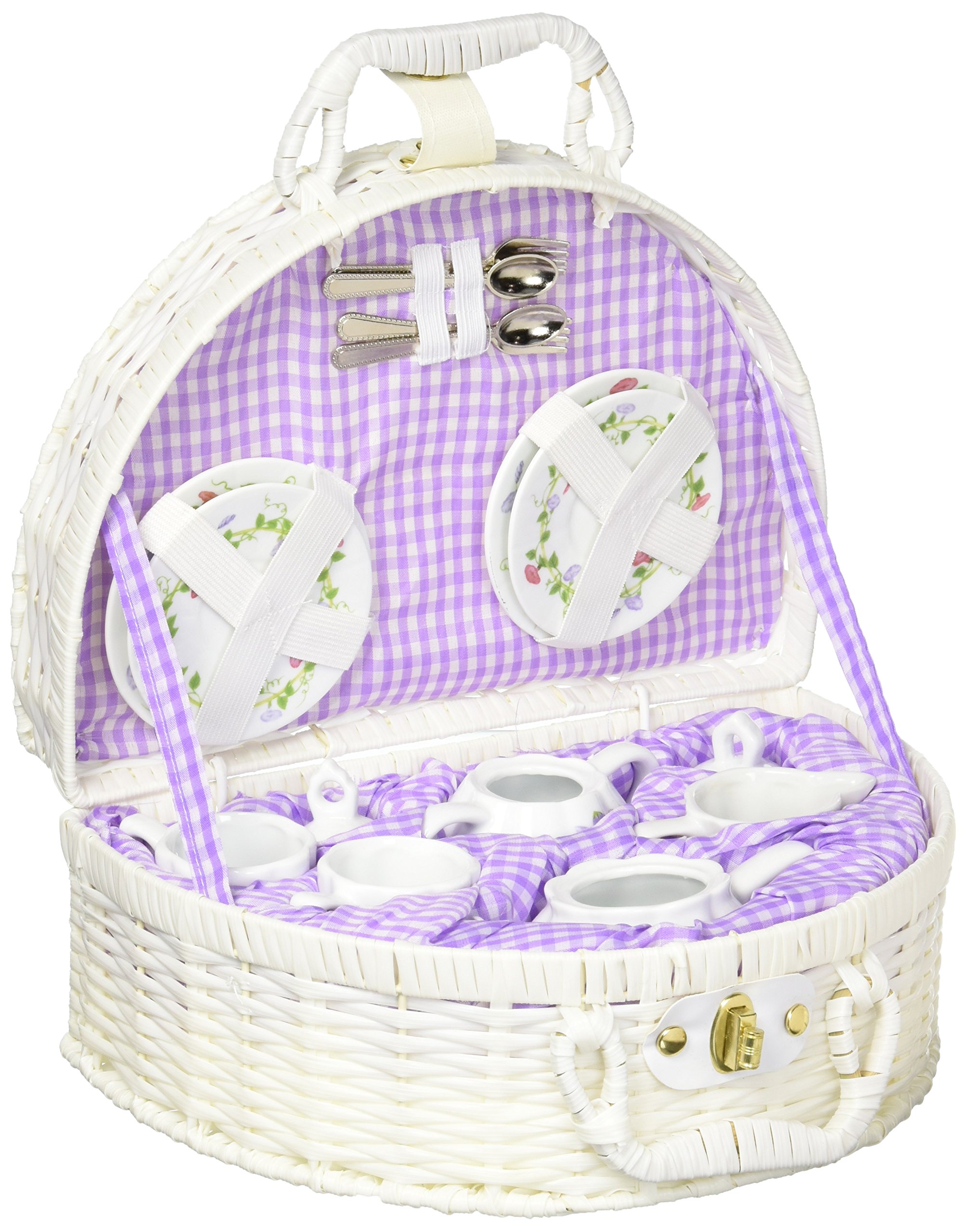 DeltonProducts Fairy Children's Tea Set with Basket