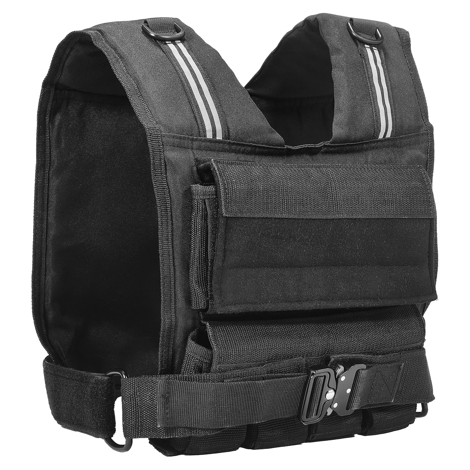 Happybuy Adjustable Weighted Vest 35lb Weight Vest Iron Weights Shoulder Pad Reflective Stripe Body Weight Vest Exercise Set