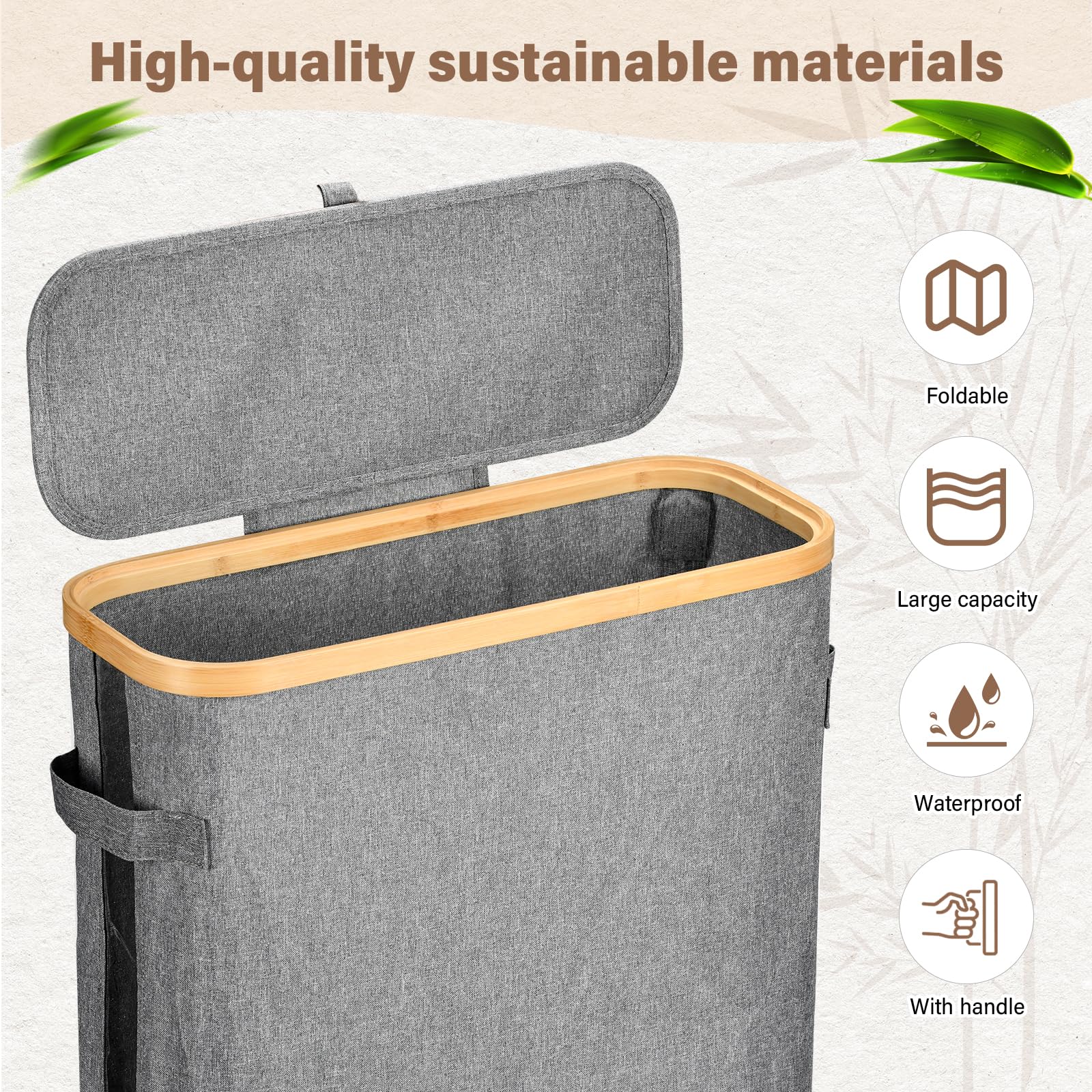 Cesta De Almacenamiento Para Papel Higiénico De 47L - Con Ventana Transparente, Tapa Y Asa | Organizador De Baño Para 16-24 Rollos