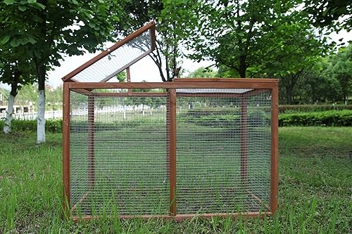 Miniatura 5 de Jaula de madera para gallinero, conejera, para aves de corral, para mascotas, jardín, patio trasero, con jaula de malla para uso en interiores y