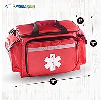 Vista 4 de Primacare KB-1088 EMT First Responder Trauma Bag, Empty Deluxe EMS Shoulder Bag, Professional First Aid Kit Bag with 4 Compartments for Emergency