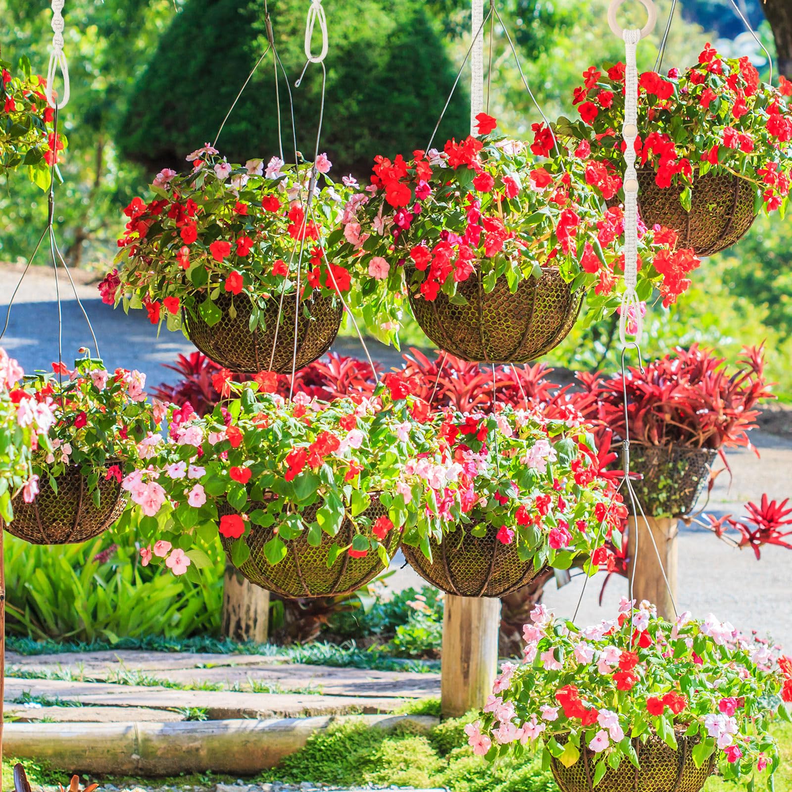 Amazon.com: Windyun 12 Pack Adjustable Macrame Plant Hanger Extenders  Connectable Rope Hanging Plant Extender Handmade Woven Hanging Basket  Extension with Wooden Ring for Indoor Outdoor Pot Holder : Patio, Lawn &  Garden