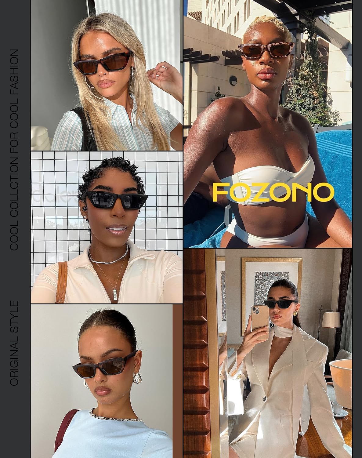 Narrow Square Cat Eye Sunglasses for Women | Retro Vintage-Chic UV400 Driving shades - Image 3