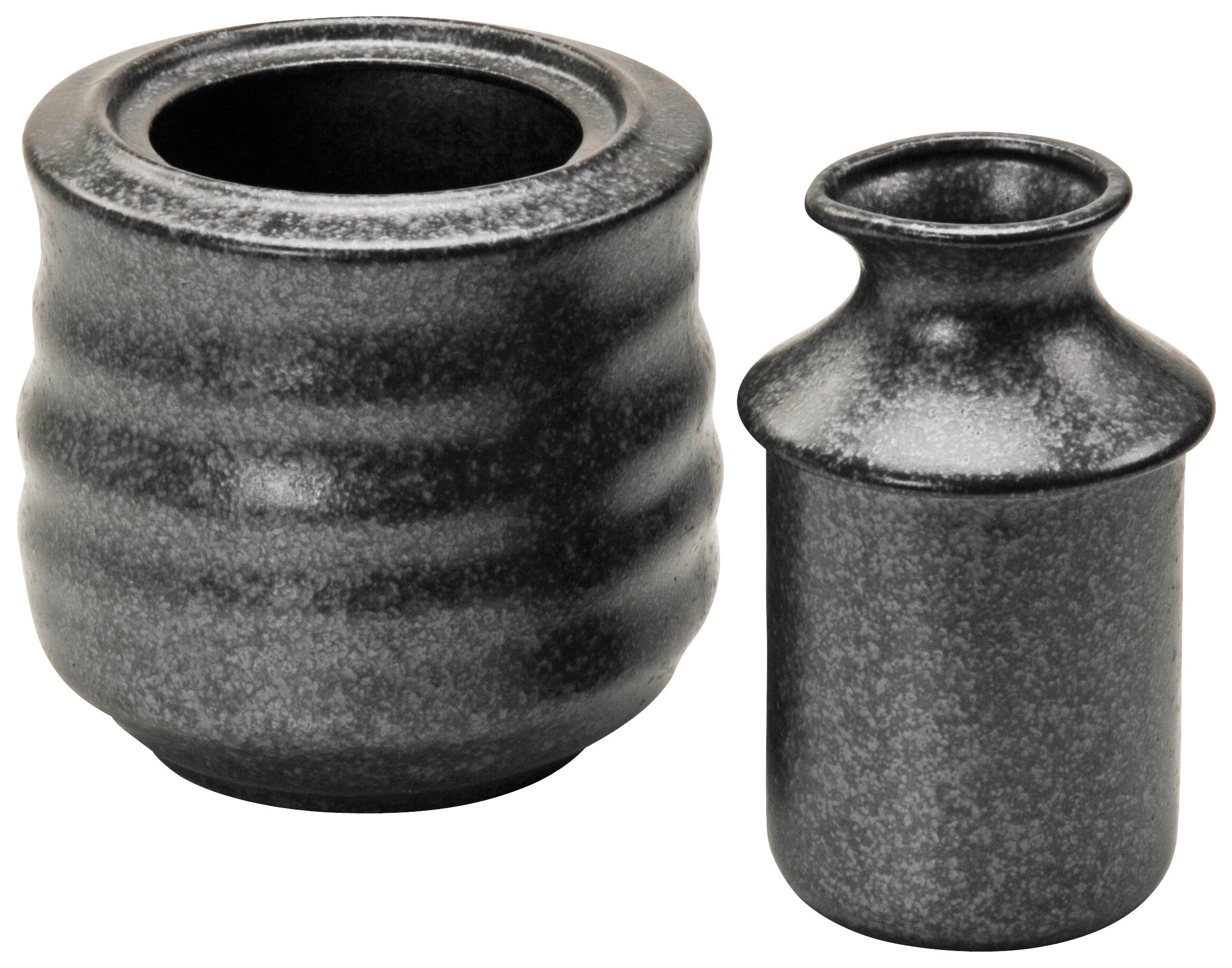 B469b 織部「酒器」「酒燗器」セット 金野光賀作 共箱 有神窯