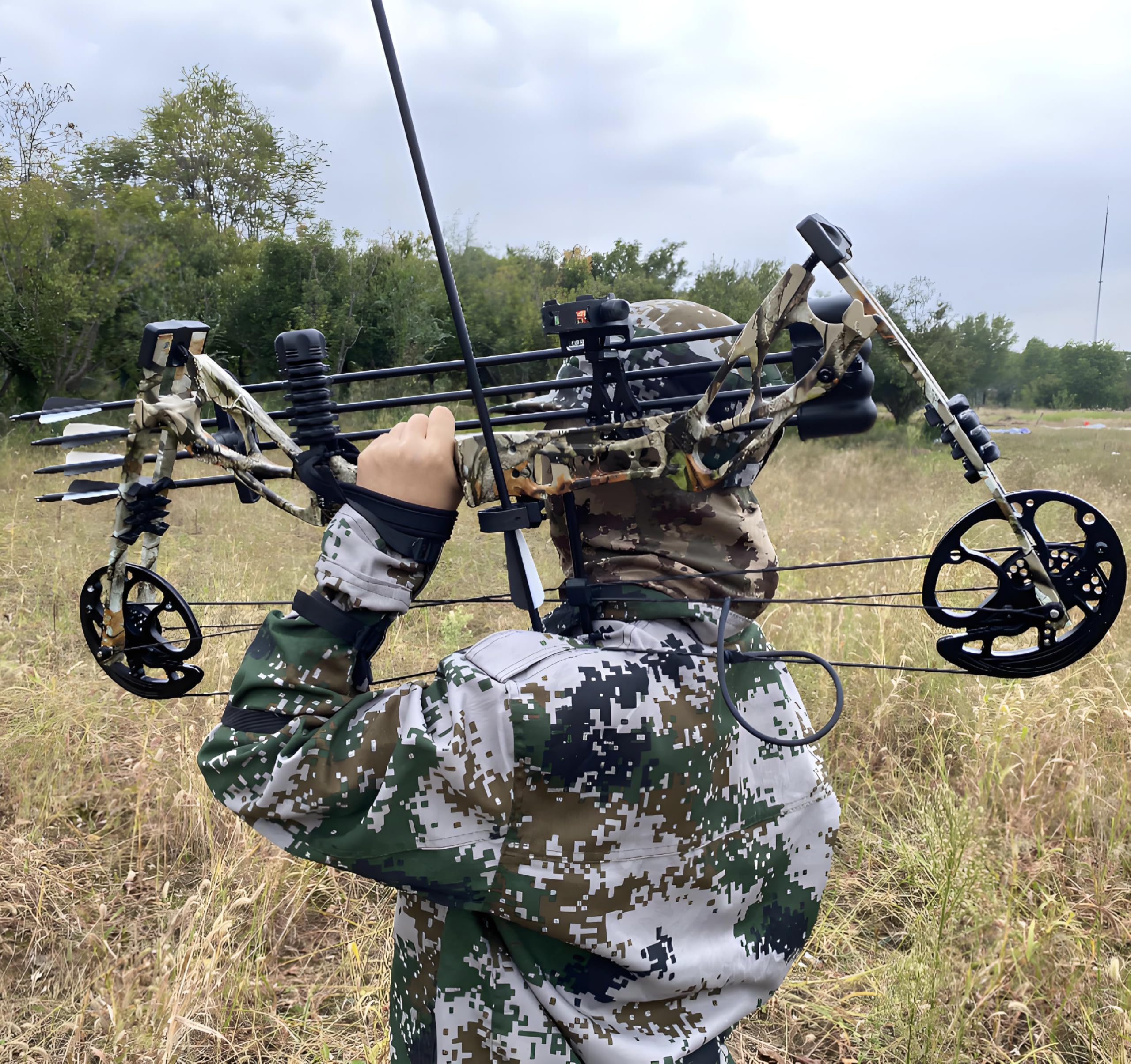 Bogenschießen Compoundbogen-Set 0-70 LBS, Auszugslänge 16,5-30“, IBO 325 fps, Jagd Compoundbogen mit sämtlichem Zubehör für Bogenschießen, Jagd und Zielschießen RTH