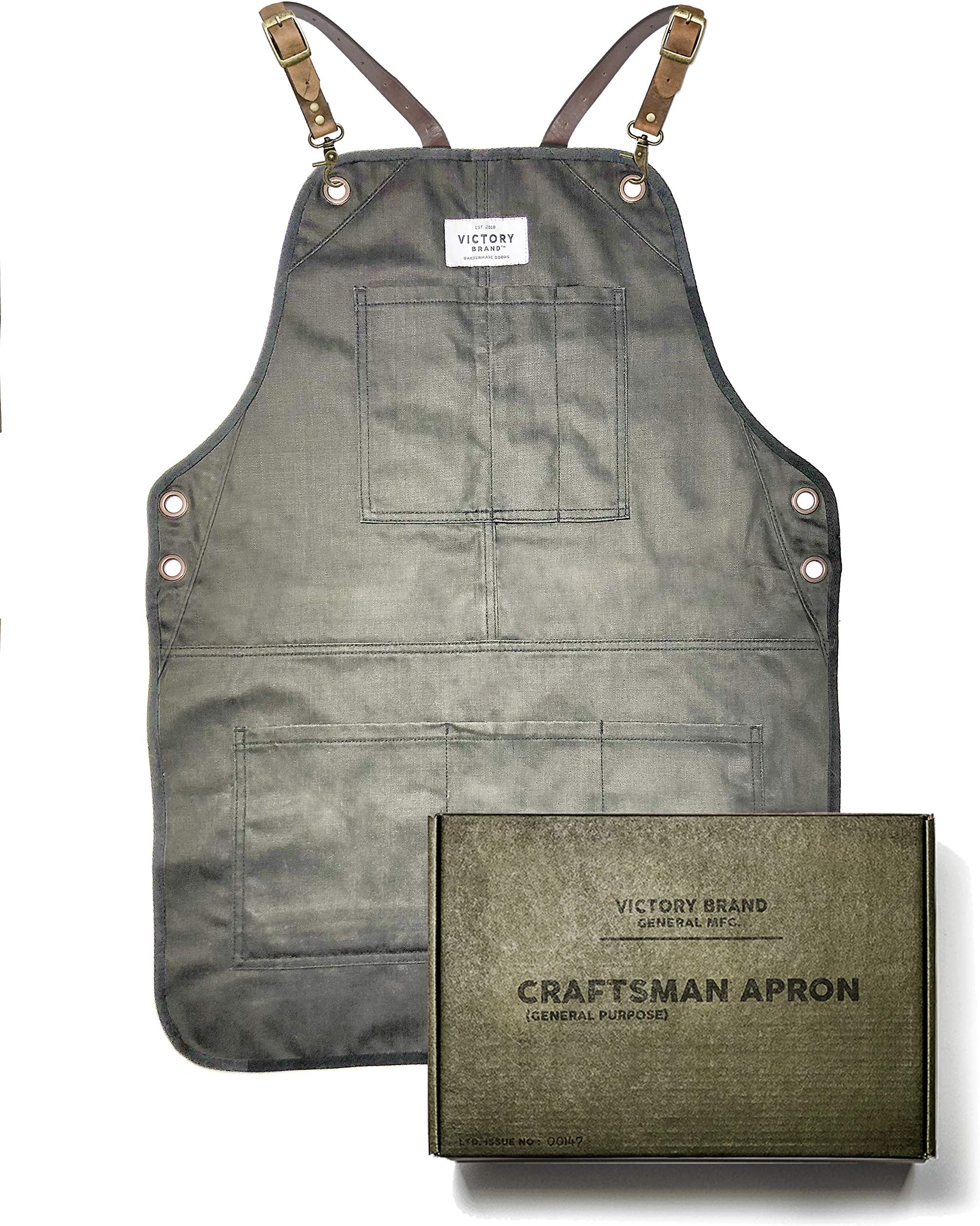 VICTORY BARBER & BRAND CRAFTSMAN APRON (Military Green)