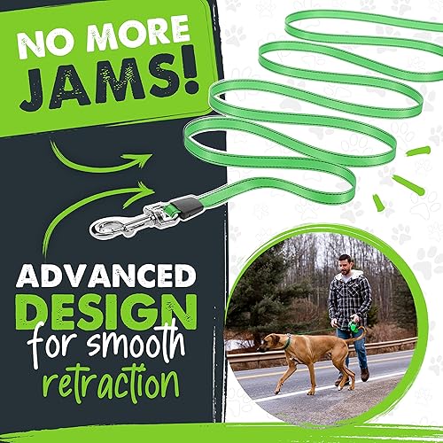 Miniatura 4 de Mighty Paw Correa retráctil con soporte integrado para bolsa de excremento  Correa retráctil de 16 pies de largo para perros pequeños, razas