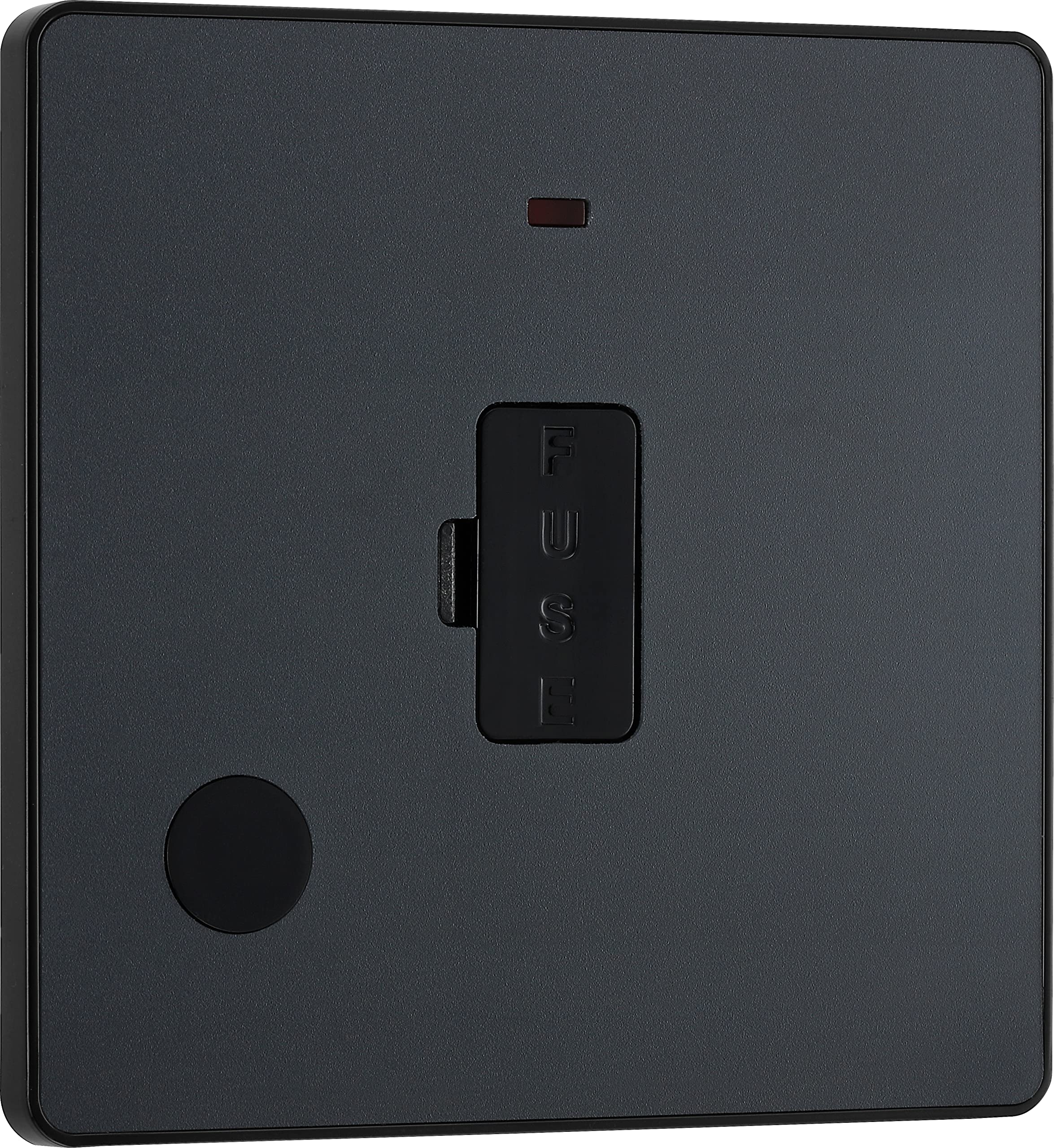 Luceco Uk Ltd Grey/Black Evolve Matt (Black) Unswitched 13A Fused Connection Unit With Power Led Indicator And Flex Outlet Pcdmg54b-01