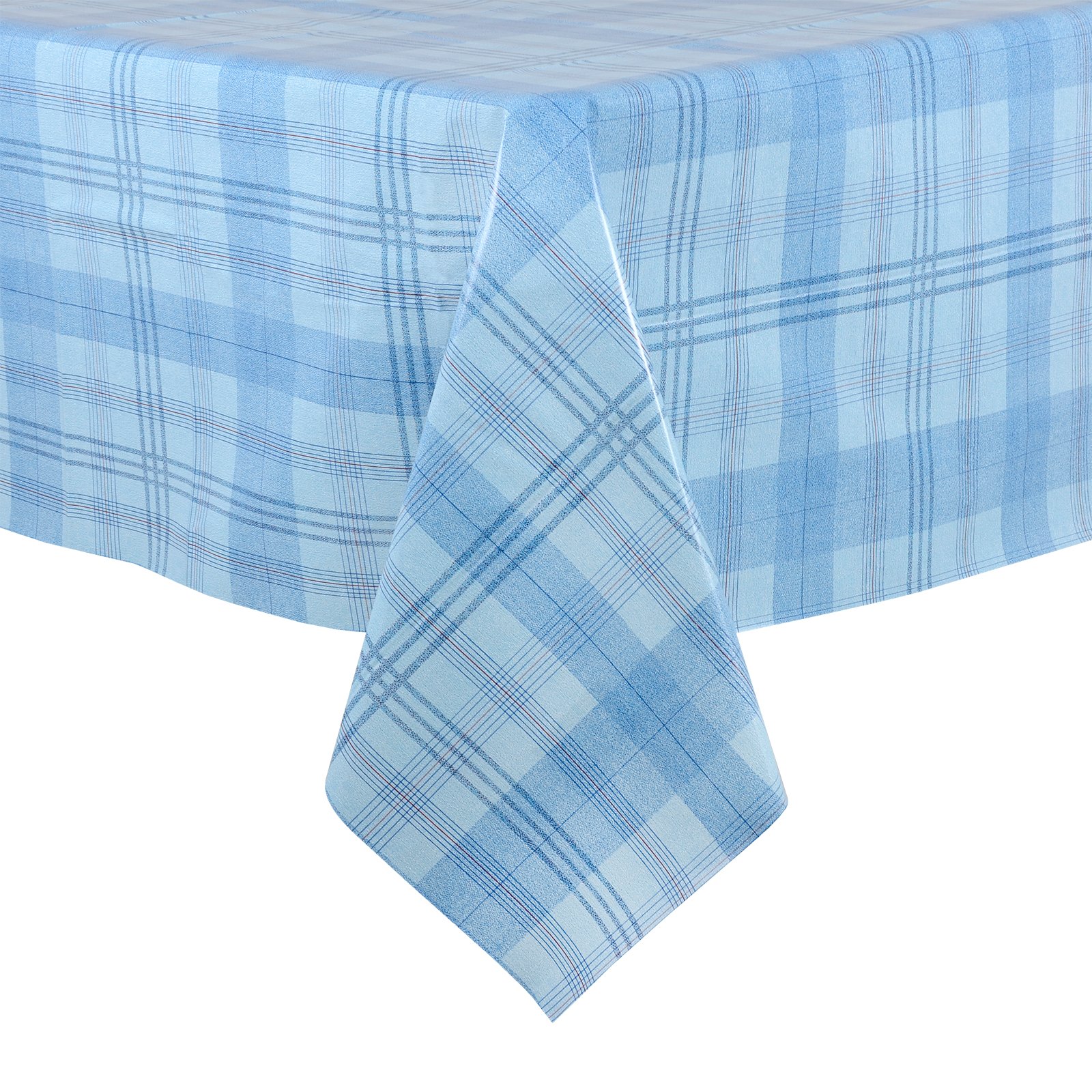 Micro-Pro Blue Plaid Wipe Clean PVC Vinyl Tablecloth Table Cover Protector 140x240cm