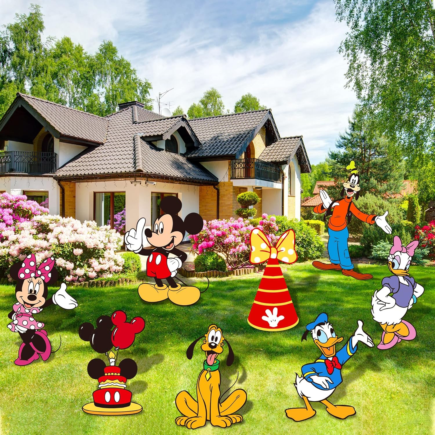 Amazon.com : 8Pcs Mouse Birthday Party Supplies Cartoon Birthday Party ...