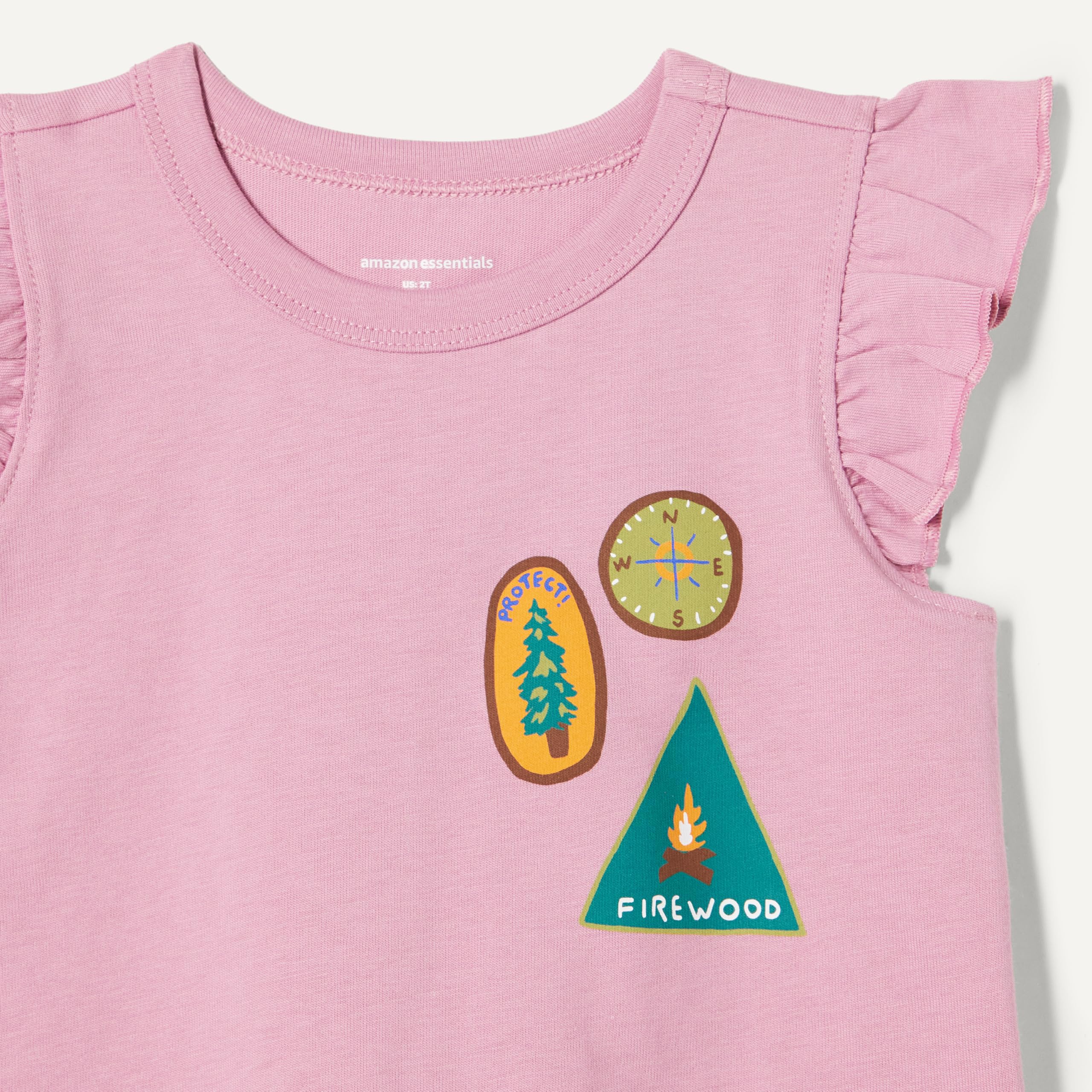 Amazon Essentials Bambine e Ragazze Maglietta Senza Maniche con Volant