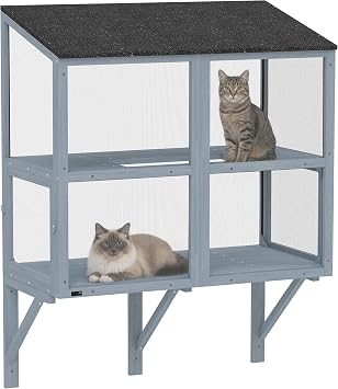 PawHut Cat Catio Expandable Window Box Enclosure, All Weather Use, 39" L