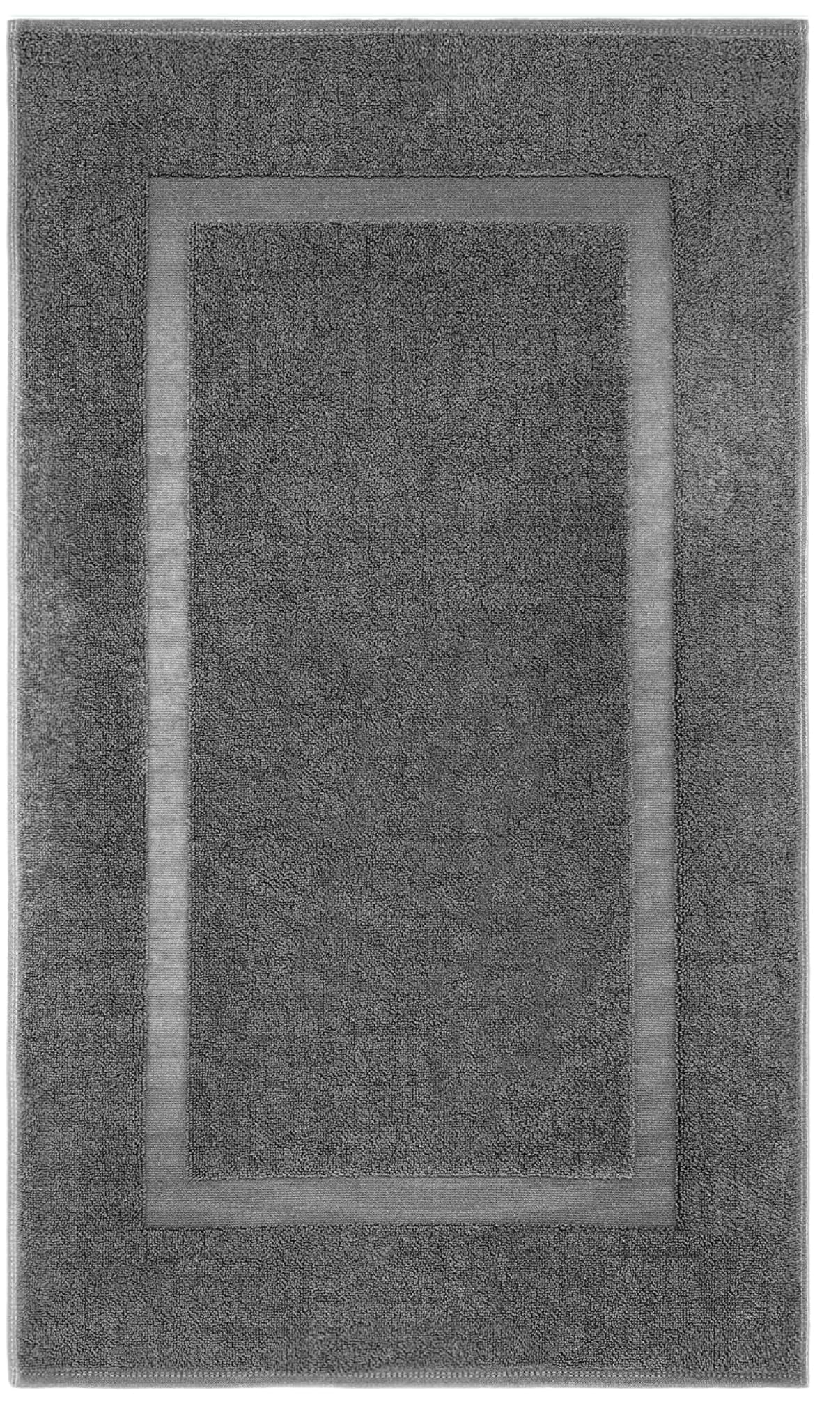 Bath Mat Floor Towel Set - Absorbent Cotton Hotel Spa Shower/Bathtub Mats [Not a Bathroom Rug] (Grey, Pack of 1)