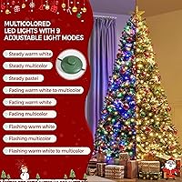 Vista 32 de Yaheetech 7.5ft Pre-lit Spruce Artificial Christmas Tree Snow Flocked Hinges Tree with 550 Multicolor LED Lights & 1284 Branch Tips & Metal Stand